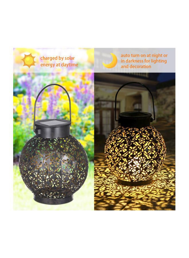 Solar Powered Hollowed-Out Design Lantern Light Black 175x81x150mm - Image 4
